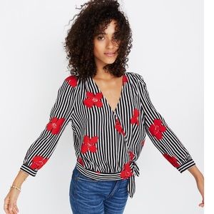 Madewell Wrap Top in Candied Orchids